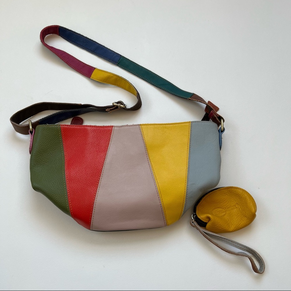 Ameri Leather Taura Crossbody Bag Multicolor Genu… - image 1